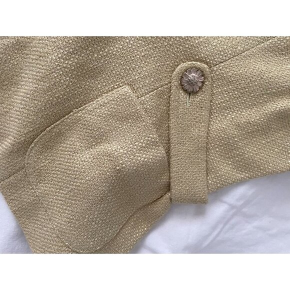 Vintage Rina Rossi Women's Tan Short-Sleeve Blazer Decorative Buttons Size 8 - Picture 3 of 7